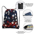 thumbnail image 3 of Honeii Red Blue White Stars Print Drawstring Backpack,String Bag,Sackpack Cinch Water Resistant Nylon for Gym Shopping Sport Yoga, 3 of 6