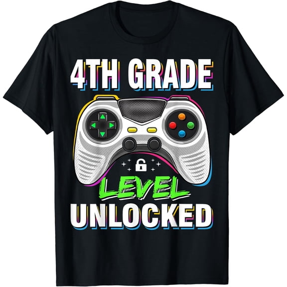 Boys First Day Of 4Th Grade Shirt Gaming Back To School T-Shirt Size S-5XL