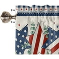 thumbnail image 5 of Kitchen Curtains Valances, Independence Day Star Eucalyptus Leaves American Flag Blue Buffalo Plaid Short Rod Pocket Valances for Windows for Bedroom, Bathroom, 1 Panel, 54" W x 18" L, 5 of 6