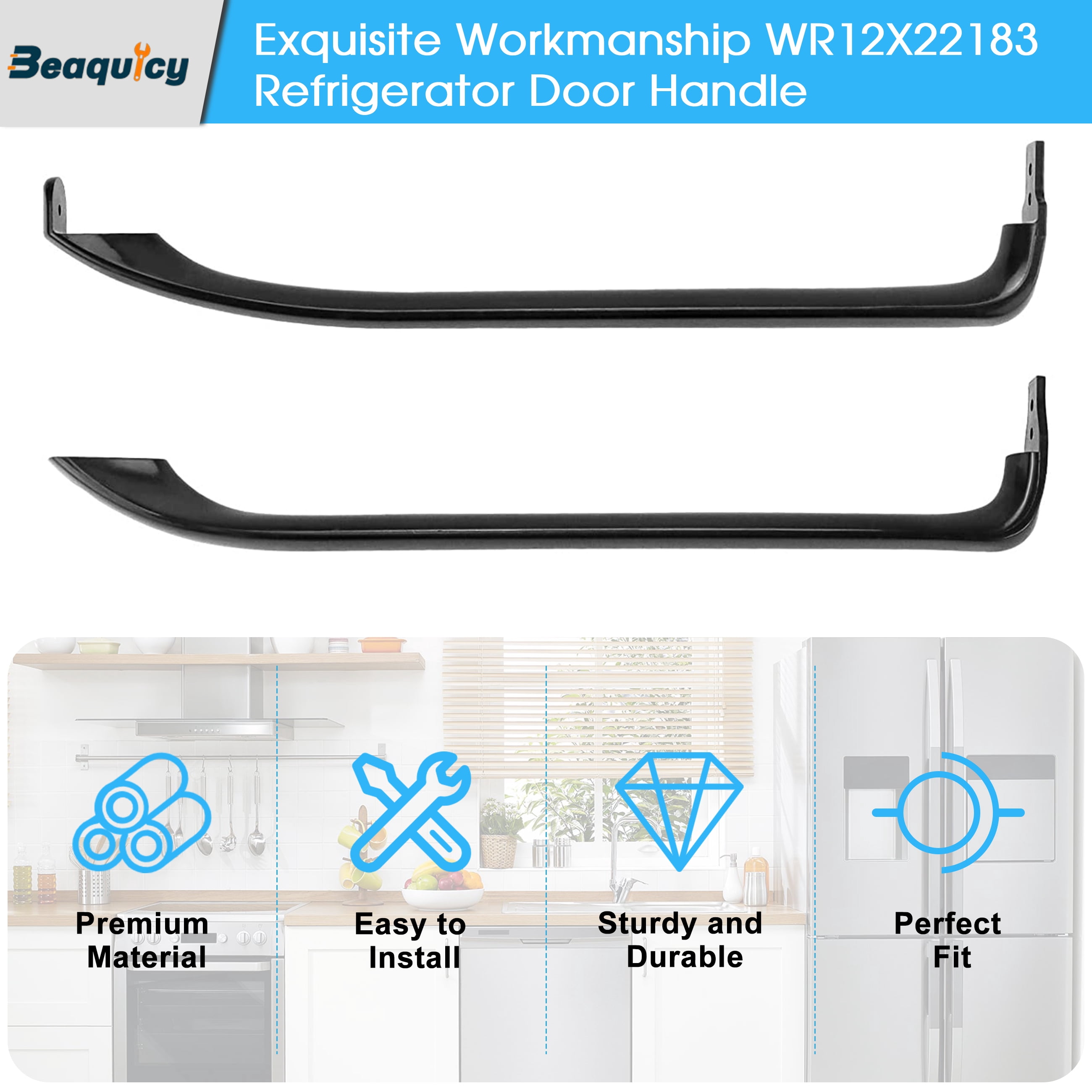Beaquicy Refrigerator Door Handle for GE WR12X11008 Replacement