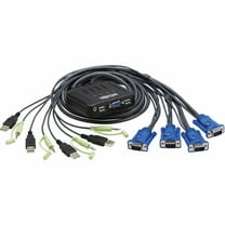 Eaton Tripp Lite Series 4-Port VGA KVM Switch with Built-In VGA, USB and 3.5 mm Audio Cables, TAA - 4 Computer(s) - 1 Local User(s) - 2048 x 1536 - 4 x USB4 x VGA - TAA Compliant