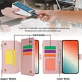 thumbnail image 5 of Allytechgroup Wallet Case for Samsung Galaxy S24, RFID Blocking Shoulder Strap Hand Wrist Zipper Pocket Cards Slots Stand Protective Anti-Scratch Galaxy S24 Case for Women Girls,Rosegold, 5 of 10