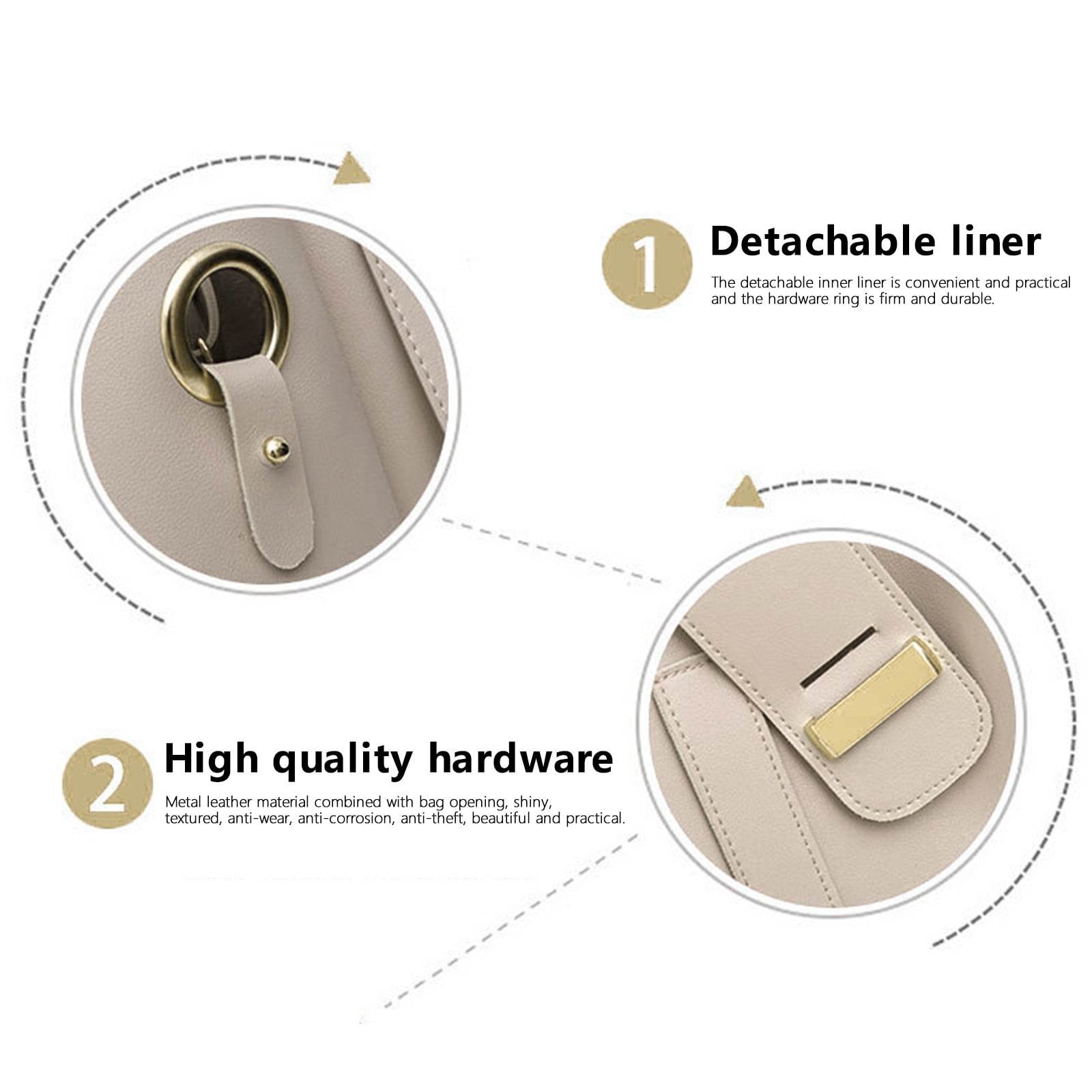 Quinlirra Set of 3 Purses for Women Tote Purse and Wallet Set Shoulder Satchel Bags, Women Handbag Wallet Tote Bag Shoulder Bag, Gifts for Women-Beige&Set of 3