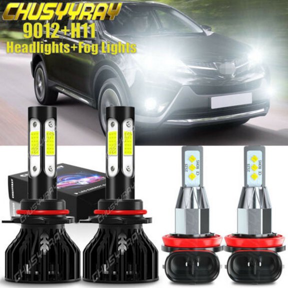 For Dodge Dart 2013 2014 2015 -4X LED Headlight Hi/Lo Beam   Fog Bulbs Kit White