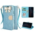 thumbnail image 1 of iPhone 12/12 Pro Phone Case, Strong Protective Sparkle Diamond Kickstand Wallet Compartments Multi-Function for iPhone 12/12 Pro Phone Case Blue, 1 of 2