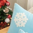 thumbnail image 4 of Funda de almohada de algodón con bendición navideña de 45x45cm para cama, sofá, cojín, fundas de almohada bordadas con copos de nieve para coche, 1 par de color azul, 4 of 5
