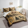 thumbnail image 3 of Manfei Wildlife Deer Bear Child Twin Bedding Sets 7-Piece, Farmhouse Lodge Cabin Bedding Comforter Set, Vintage Rustic Patchwork Reversible Sheet Sets, Breathable Home Decor, 3 of 7