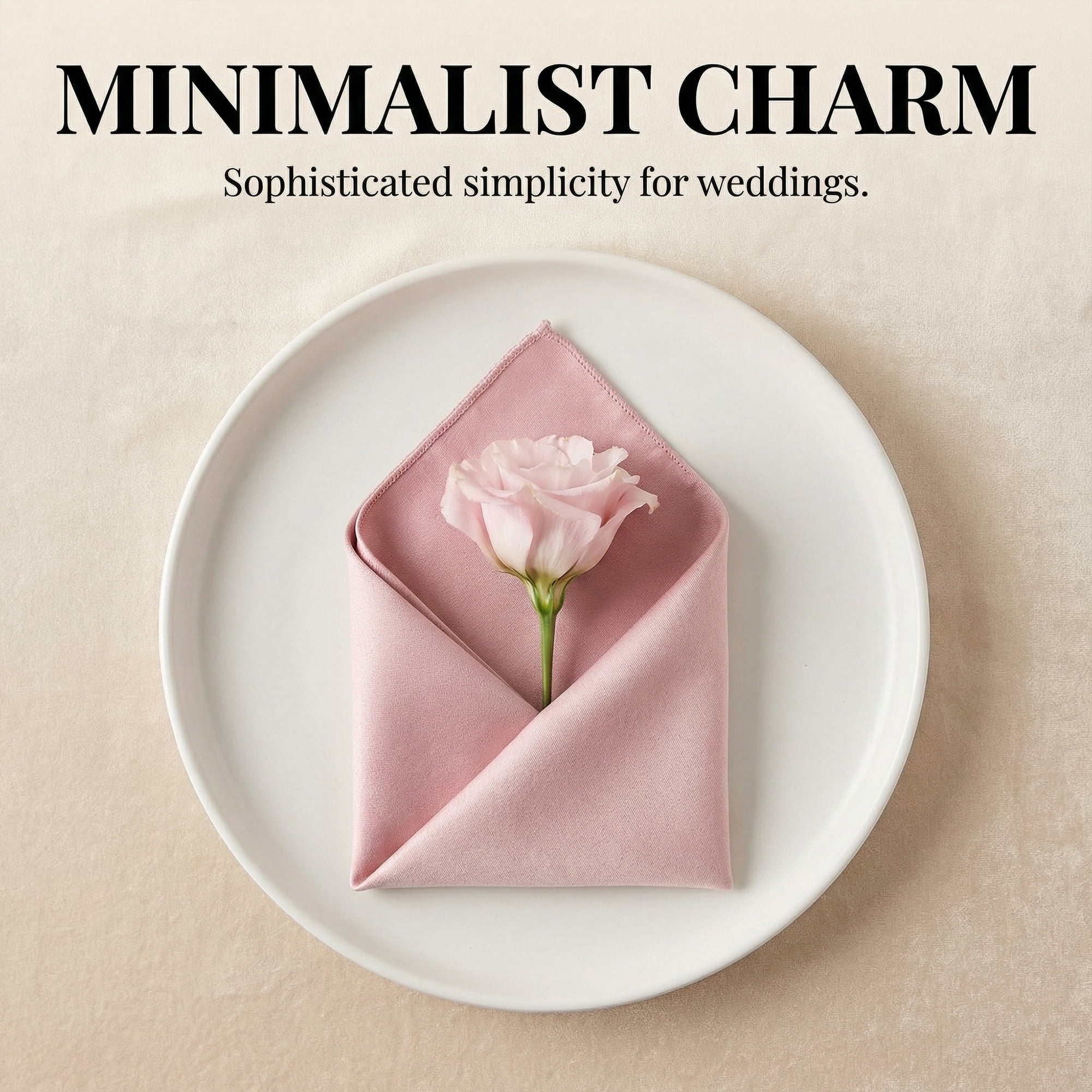 Unique Bargains 12Pcs Reusable Table Dinner Napkins Rose Gold 12x12inch