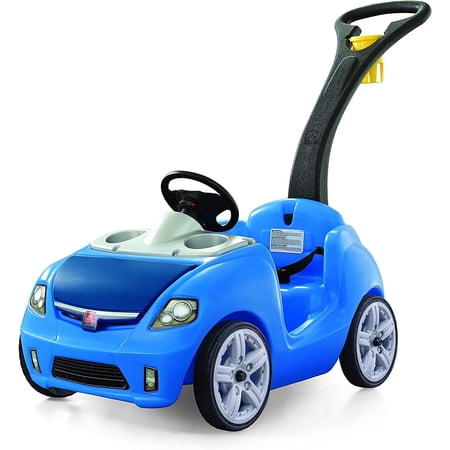 Step2 Whisper Ride II Buggy Kids Push Car, Ride On Toy, Stroller Substitute, Includes Seat Belt & Horn, Made of Durable Plastic, Max Weight 50 lbs., For Toddlers 1.5-4 Years Old, Blue