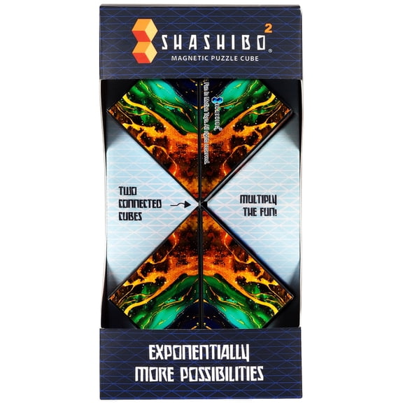 Shashibo Shape Shifting magnetic puzzle or fidet cube transforms into over 70 shapes from Fun In Motion Toys.