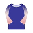 thumbnail image 4 of YunPes Girls Baseball Raglan T-Shirt 3/4 Sleeve Soft Tee Classic Casual Top Crewneck Color Block Cute Spring Summer Blouses Tops, 4 of 5