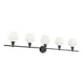 thumbnail image 5 of Gene 5 light Black and Frosted white glass Wall sconce, 5 of 5