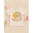 thumbnail image 2 of aturustex Little Boys Girls Summer Casual T-Shirts 1T-6T Toddler Baby Letter Earth Pattern Shirts Short Sleeve Crew Neck Tops Kids Fashion Loose Cute Daily Clothes for Beachwear Holiday, 2 of 6