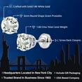 thumbnail image 2 of Gem Stone King 1.60 Ct Round 6mm Green Prasiolite 14K White Gold Screwback Stud Earrings for Women Men, 2 of 5