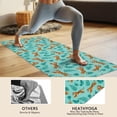 thumbnail image 4 of 70x26 Inch Yoga Towel, Sweat Absorbent Non-Slip Mat for Hot Yoga, Pilates & Fitness,Tiger Running Leaf Light Teal Pattern, 4 of 5
