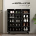 thumbnail image 4 of HOMCOM Shoe Cabinet with 5-tier Open Shelves for 17 Pairs Black, 4 of 10