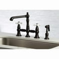 thumbnail image 5 of Kingston Brass KS7275PXBS English Country 8-Inch Bridge Kitchen Faucet with Sprayer, Oil Rubbed Bronze, 5 of 9