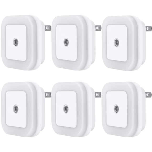 Uigos Lámpara Led De Luz Nocturna Con Sensor Inteligente Sensor De Atardecer A Amanecer Luz Blanca De Día 0,5 W Enchufable Paquete De 6