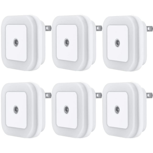 Uigos Lámpara Led De Luz Nocturna Con Sensor Inteligente Sensor De Atardecer A Amanecer Luz Blanca De Día 0,5 W Enchufable Paquete De 6