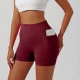 thumbnail image 5 of VV AVEORS Biker Shorts Women With Pockets - High Waisted Stretchy Soft Athletic Yoga Workout Gym Spandex Tummy Control Shorts Wine S, 5 of 9