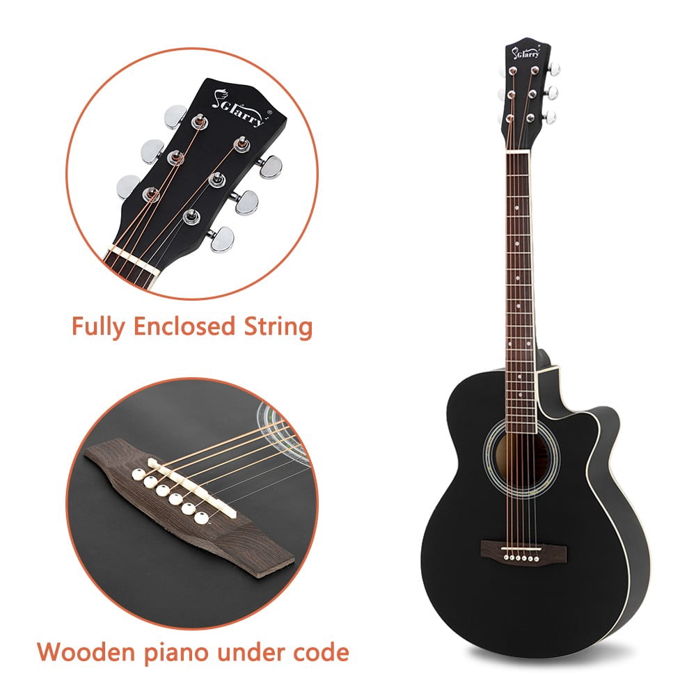 40" Acoustic Guitar Kit for Beginner: Spruce Board Cutaway Acoustic Guitar with Gig Bag and Guard Board, Natural