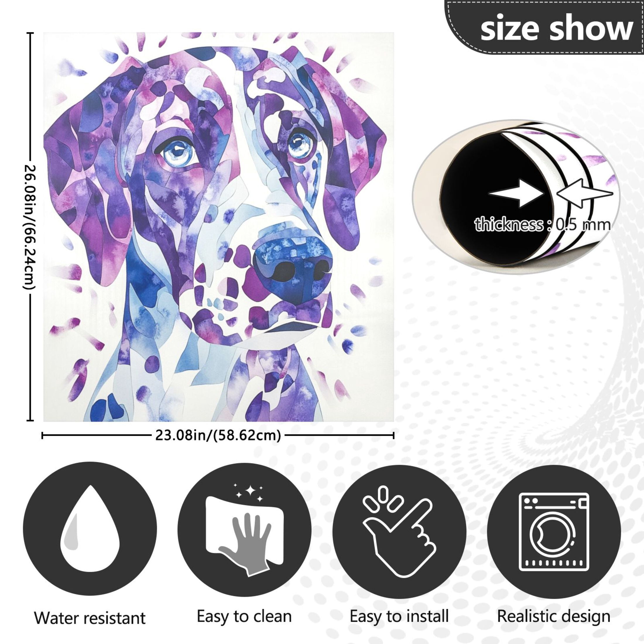 Dishwasher Magnetic Sticker 23x26 Inch Refrigerator Magnetic Sticker Washing Machine Magnetic Sticker Kitchen Panel Magnetic Sticker Home Decor Pretty Blue Cool Dog