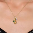 thumbnail image 3 of Gem Stone King 18K Yellow Gold Plated Silver White Moissanite and Green Nano Emerald and Yellow Citrine Pendant for Women (1.38 Cttw, Gemstone, Heart Shape 5MM, 18 inch Chain), 3 of 6
