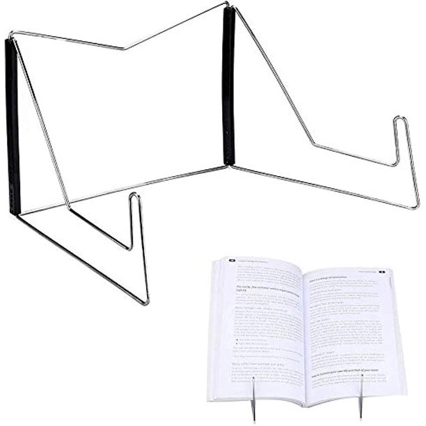 Soporte para libros, bandeja ajustable de bambú, elegante diseño hueco de 34 cm x 24 cm