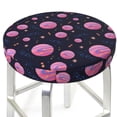 thumbnail image 3 of Bingfone Pink Planets And Stars Padded Round Bar Stool Cover Cushion with Elastic Fabric Round Chair Seat - Pink Planets And Stars, 3 of 7