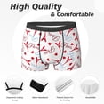 thumbnail image 2 of Men's Boxer Briefs, Eiffel red Tower Soft Comfy Mens Underwear Boxer Briefs Breathable With Widen Waist, 2 of 7