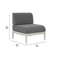 thumbnail image 2 of Patioflare Leaf Modular Armless Patio Chair, Grey, 2 of 8