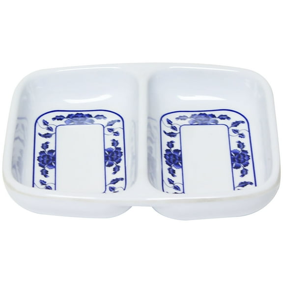 Excellante Lotus melamine dinnerware collection 2 oz, 3 3/8" x 2 3/4" twin sauce dish, comes in dozen