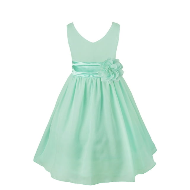 iiniim Robe Sans Manches en Chiffon pour Fille Bébé, Concours, Mariage, Demoiselle d'Honneur, Fête d'Anniversaire, Robe Formelle Turquoise 14