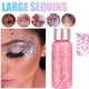 thumbnail image 1 of Gel con purpurina lentejuelas grandes brillo corporal maquillaje brillante para cara uñas ojos labios, 1 of 7