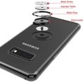 thumbnail image 3 of Designed for Samsung Galaxy S10 Plus / S10+ Case 6.4" Rotating Ring Holder Crystal Clear Back Shock-Absorption Electroplated Frame Soft TPU Bumper Cover Phone Case - Black, 3 of 14