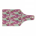 thumbnail image 1 of Traditional Cutting Board, Vivid Botanical Pattern from Taiwan Hakka Culture with Peony and Hibiscus, Tempered Glass Cutting and Serving Board, Wine Bottle Shape, Pink Blue Green, by Ambesonne, 1 of 1