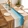thumbnail image 3 of Table Runner 120 Inches Long for Kitchen Dining, Teal Summer Beach Dresser Scarf Farmhouse, Dining Table Decorations for Wedding/Parties, Coastal Nautical Seaside Ocean 13 x 120 In, 3 of 8