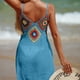 thumbnail image 5 of Vestidos de playa étnicos para mujeres Ropa de playa suave para niñas Trajes de baño (Azul) FLhrweasw Para estrenar, 5 of 7