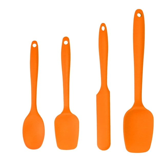 Juego de Espátula de Silicona Unique Bargains 4uds Calor Resistente Cocina Tornero Anti-adherente Naranja