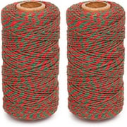 Eison Holiday Twine Bakers Twine Cotton Bakery String Red and Green Twine Rope Cord for Baking, Butchers, and Holiday Gift Wra