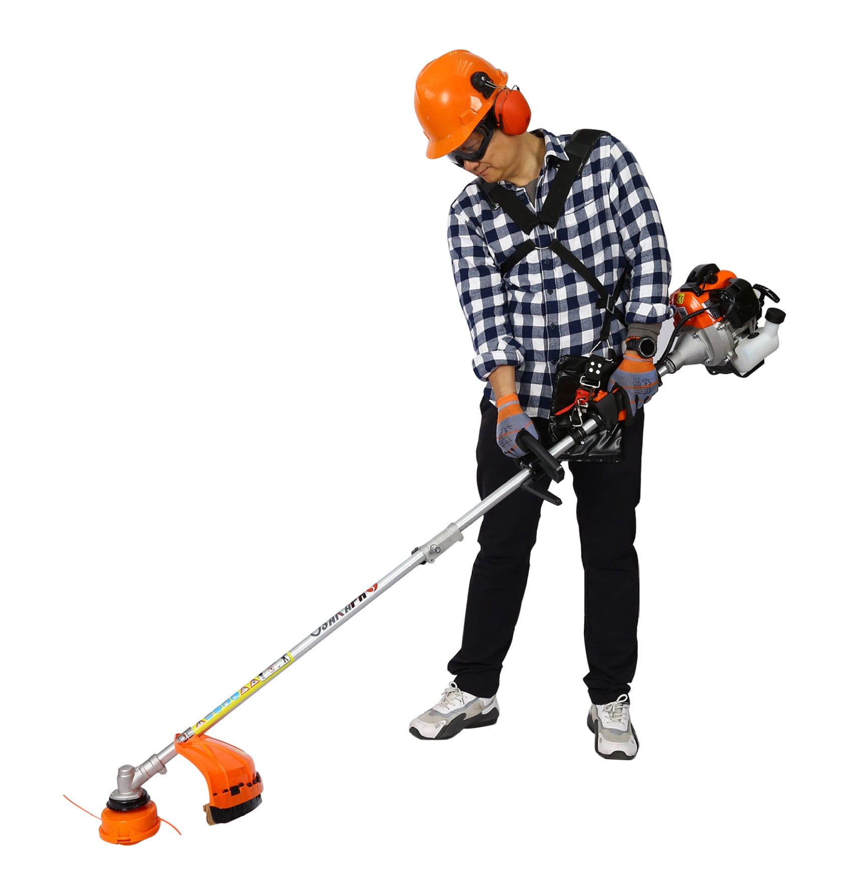 4 in 1 Gas Trimmer System, 52CC 2-Cycle Pole Saw, Hedge Trimmer, Brush Cutter - EPA Compliant