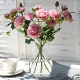 thumbnail image 4 of FaLX Artificial Flower 6 Heads Single Branch Detailed Not Withered Anti-fall Desktop Decor Multicolor Lotus Shape Fake Flower Home Ornament, 4 of 8
