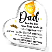 Dad Gifts,Thank You Gifts for Dads Fathers Day Birthday Christmas,Unique Father Gift Ideas,Best Dad Acrylic Heart Plaque