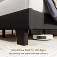 thumbnail image 5 of Honfach Full Size Bed Frame, Upholstered Platform Bed with Velvet Headboard, Wide Bed Legs and Strong Wood Slats Support,Black, 5 of 7