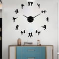 thumbnail image 3 of Reloj de pared 3D grande DIY, pegatina de superficie de espejo, reloj de karate y taekwondo silencioso para negro 27 pulgadas, 3 of 5