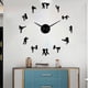 thumbnail image 3 of Reloj de pared grande DIY con espejo adhesivo sin marco, silencioso, decorativo, karate y taekwondo. negro 27 pulgadas, 3 of 5