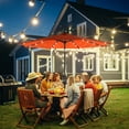 thumbnail image 6 of Sun-Ray 9 FT 32 LED Patio Solar Umbrella w/ Push Button Tilt and Crank Outdoor Umbrella, 8 Sturdy Ribs, UV Protection, Solution-Dyed Fabric, Orange, 6 of 7