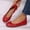 Red, variant on Women Ballet Flats Elastic Round Toe Bow Foldable Dance Shoes Comfort Casual