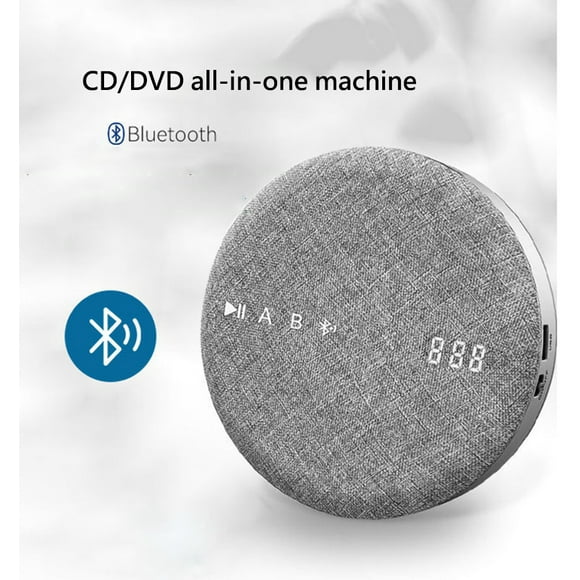 CD/DVD/VCD Player Intelligent Wireless Bluetooth Connection Transmitter Small Intelligent and Practical Learning Machine AB Repeat Function Gray