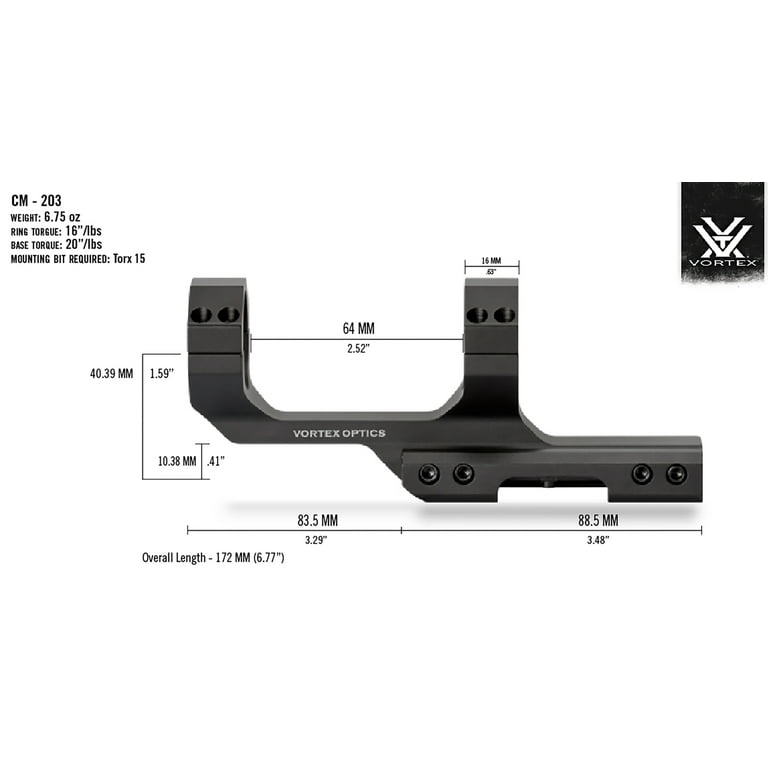 Vortex Optics Sport Cantilever 30mm Riflescope Mount - 3-Inch